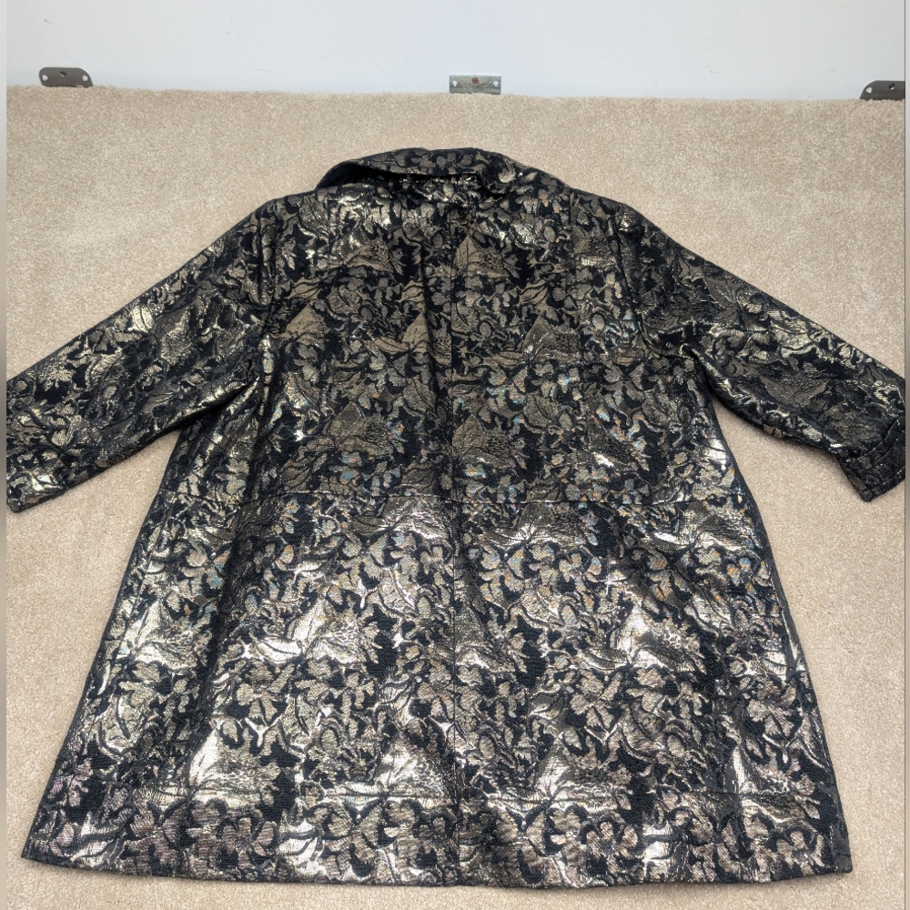 Lane Bryant Brocade Blazer Black and Gold Size 18/20 - Picture 9 of 15